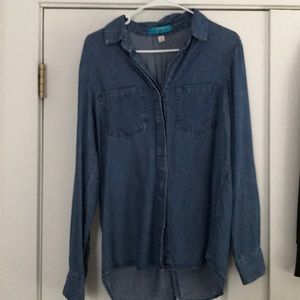 Juniors long sleeve denium shirt
